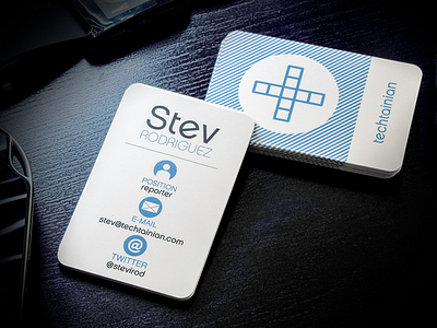 Techtainian Business Cards blue business business cards cards clean cool functional minimal simple