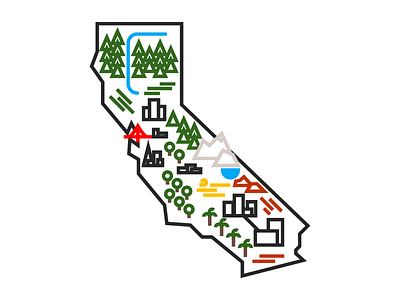 California Love cali california california map colorful minimal simple u.s.a united states usa west coast