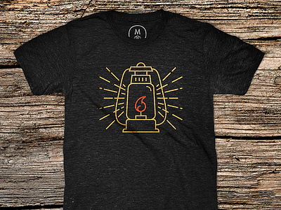 "Light The Way" Shirt (Cotton Bureau) camping cotton bureau fire flame flames lantern lines minimal rugged shirt simple vintage