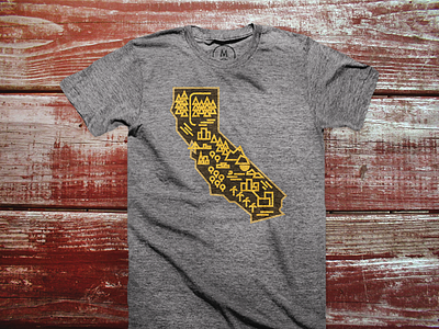 "The Golden State" Shirt (Cotton Bureau) cali california cotton bureau minimal shirt simple state united states usa