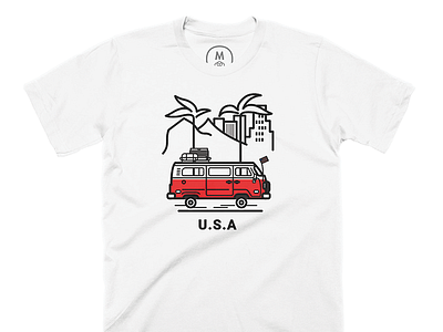 "Road Trip" is available on Cotton Bureau :-) california cool road trip shirt t shirt u.s.a. van volkswagen vw van