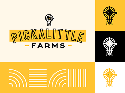 Pickalittle Farms Rebrand bold fan farm farm fan flat logo minimal nostalgic organic rebrand vintage