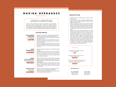 Resume feminine feminine design minimal print print design resume resume clean resume design terracotta