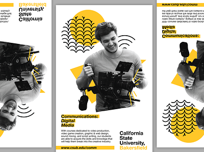Digital Media Program Flyer advertising bakersfield collateral collateral design college csub flyer minimal promotional school simple yellow
