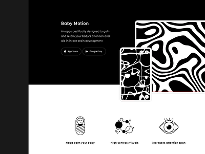 Baby Motion Website baby brain branding design eye flat icons illustration motion website