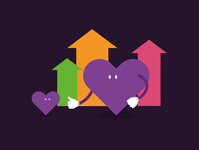 Positive Influence addiction branding family heart illustration