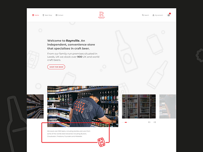 Raynville Superstore Website beer craft beer craftbeer illustration photography shopify website