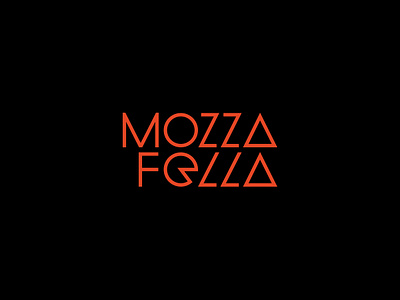 Mozzafella Logo branding design flat food logo pizza street food typography