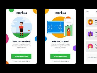 TopTekkers App Onboarding app branding football football app illustration onboarding soccer soccer app