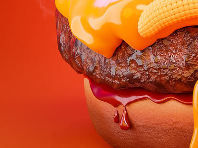 Melt Cheeseburger 3d 3dart animtion blender branding burger characterdesign cheeseburger fastfood food moustache