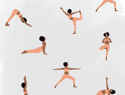 Yoga II Pattern design exercise exercises feminist flat icon illustration illustrator lineart logo minimal pattern pattern design print vector workout yoga yoga pose yoga studio yogi