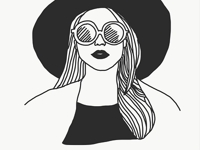 Girl with the Glasses branding design flat icon illustration illustrator lineart logo minimal vector