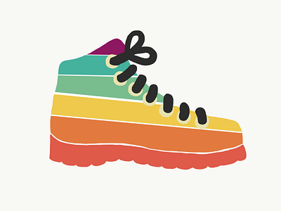 Pride Hiking Boot branding design flat icon illustration illustrator lineart logo minimal vector