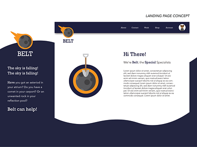 Concept Landing Page: Belt; The Spacial Specialists.