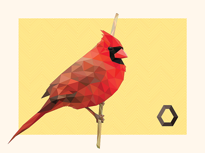 Cardinal animal bird cardinal geometric illustration low poly lowpoly poly red shapes triangle triangles