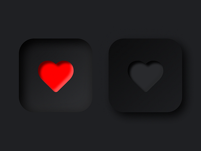 Neomorphism. Dark theme buttons dark dark theme dark ui design figma heart neomorphism ui ui design