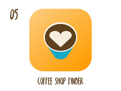 Coffee shop finder icon apple apple icon bright coffee coffee app coffee shop dailyui005 figma icon iphone orange ui ui design ux