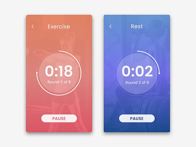 Tabata fitness timer blue bright dailyui014 design figma fitness fitness timer gradient interval timer orange tabata timer timer ui ui ux ux