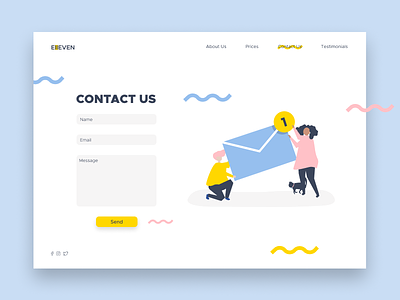 Contuct Us page contact form dailyui028 design figma ui