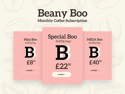Coffee Subscription Pricing coffee dailyui030 figma options pricing subscription ui design web web design