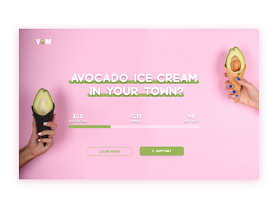 Crowdfunding Campaign avocado crowdfunding daily ui dailyui032 design figma ice cream logo pink ui design web web page design