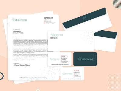 ParkVista Corporate Stationery Design branding business card design envelope letterhead stationery