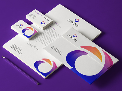 Physician Administrative Services Brand Identity Design abstract branding business card design envelope flat flat design illustration letterhead logo stationery typography vector