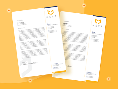 Letterhead Design | METZ abstract branding design flat flat design letterhead stationery
