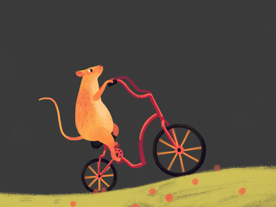 Mouse cycling animal animation bicycle bike character cycle gif illustration loop motion mouse