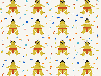 Origami Happy Sumo with Confetti