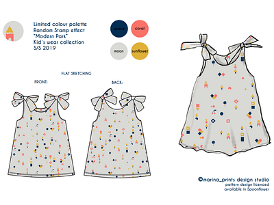 Limited Colour Palette- babies fashion illustration kids patterns retail textile