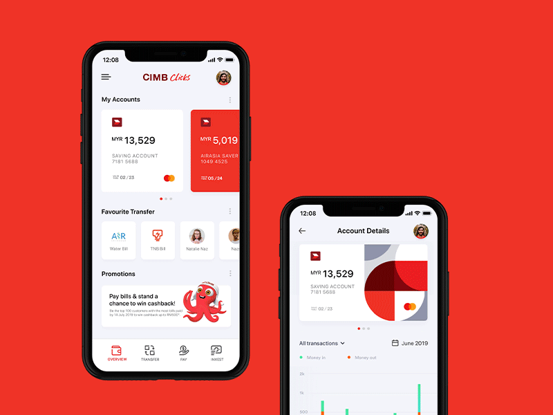 CIMB Clicks - Reimagined cimb clicks interaction design mobile banking mobile finance ui design ux design