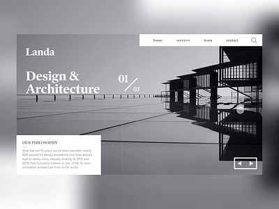 DAILY UI CHALLENGE - DAY 6 (LANDA ARCHITECTURAL SERVICES) animation app design branding design flat graphicdesign minimal ui web design webdesign website