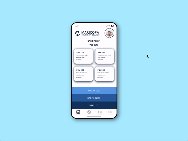 A School App UI | KYRIN animation app app design blue branding design education flat icon iphone logo minimal school ui ux vector