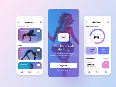 Fitness Mobile App activity app app design clean coach exercise fitness fitness app gym health interface ios mobile app sport stats ui uiux ux weight workout