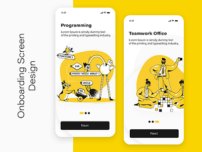 Onboarding screen design app onboarding design