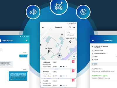 Car app location design car app ui design