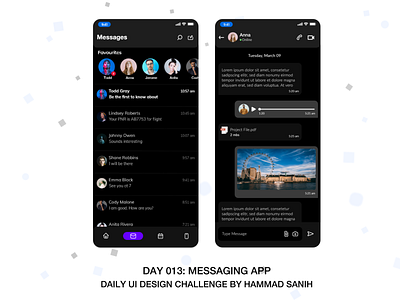 DailyUI 013 Messaging App adobe xd app dailyui day13 design hammadsanih messaging app ui ux
