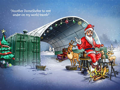 Santa on world tour [cartoon for Christmas card and email] illustration