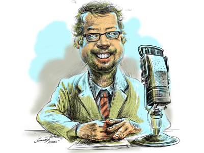 CARICATURE OF A NEWSCASTER