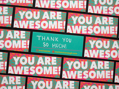 Thank You Cards bright colors design graphic design pattern pattern art pattern design print print design typography