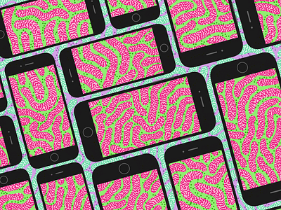 i-squiggles bright bright colors green illustration illustration art iphones pattern pattern art pattern design pattern illustration phones pink squiggles