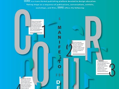 COURSE poster #1 boxes condensed cyan education gradient green grey grotesque manifesto pedagogy poster