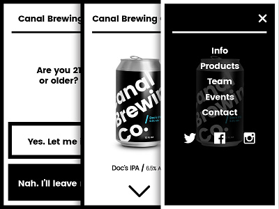 CBC beer black brewery brews bw cans mobile severe white