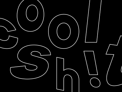 Cool sh!t black cool jk design logos shit show tell type typography white work