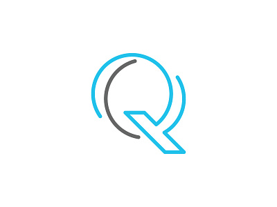 Q cyan gray lines logo mark q