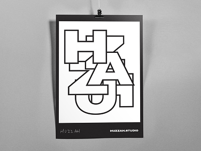 HUZZAH huzzah studio mockup poster print typography wip