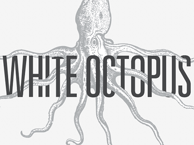 White Octopus grey illustration logo