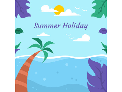 Summer Holiday acp.stds animation art artwork beach colorful art cute art design flat flat desig holiday icon illustration illustrator landscape minimal potrait summer vector vocation