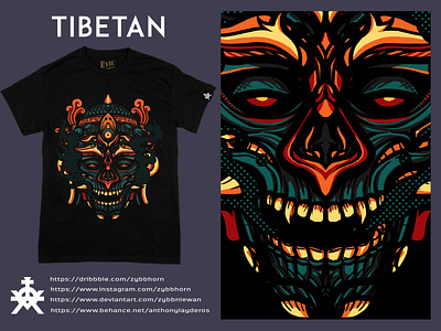 TIBETAN branding clothing clothing brand clothing design design illustration illustrator art tshirt design tshirt graphics vector